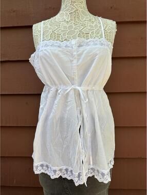 Candie's White Lace Trim Camisole Top